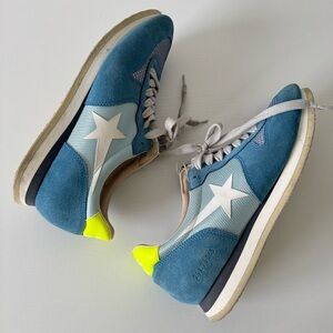 Haus Golden Goose Blue Sneakers with Neon Accents, Size 39